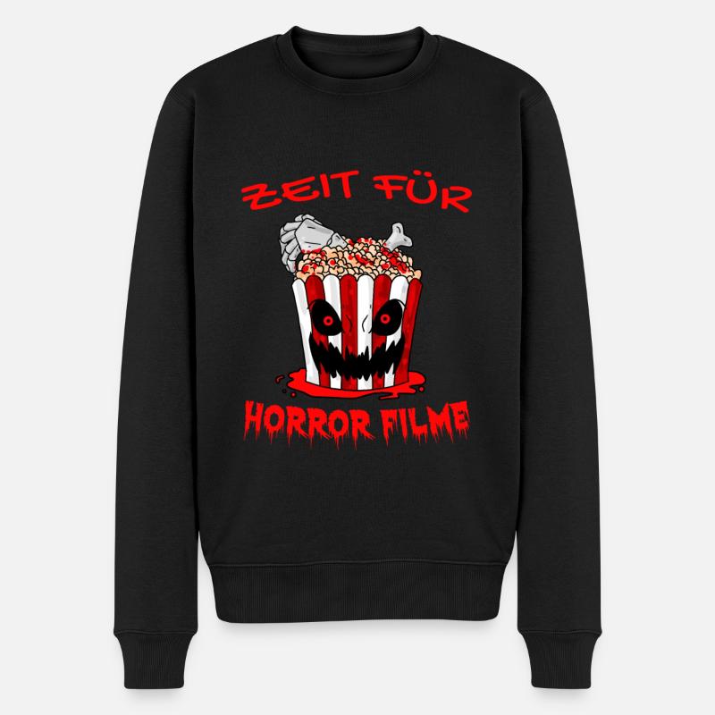 Horrorfilm Horror Film Popcorn Geschenk - Männer Premium Bio Pullover - Schwarz