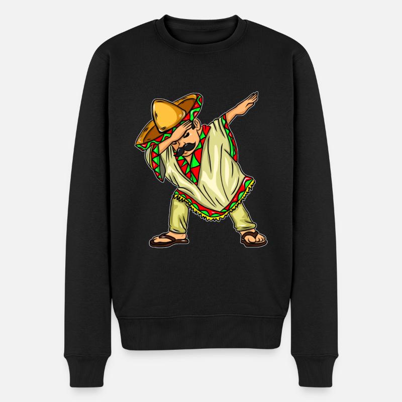 Dabbing Mexicain Aztec avec Sombrero et Poncho - Pull Premium bio Homme - noir