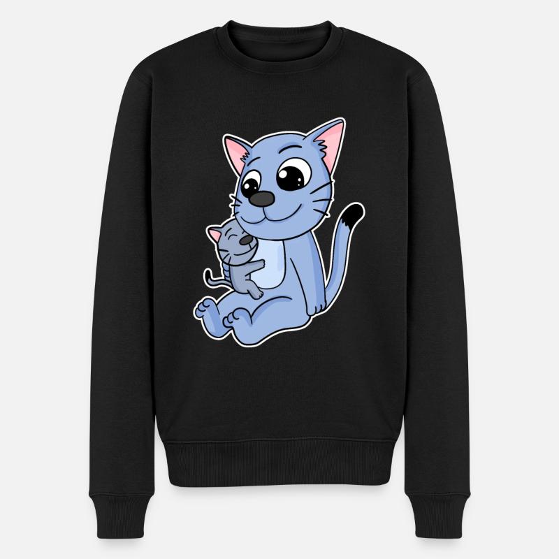 Famille chat - Chat avec bébé - Chat - Pull Premium bio Homme - noir