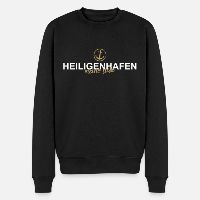 Heiligenhafen meine Liebe Insel Urlaub Ostsee Deko - Männer Premium Bio Pullover - Schwarz