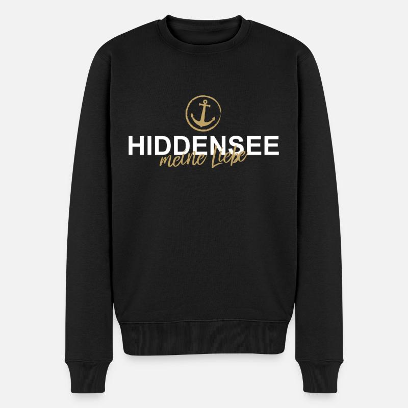 Hiddensee meine Liebe Insel Urlaub Ostsee Deko - Männer Premium Bio Pullover - Schwarz