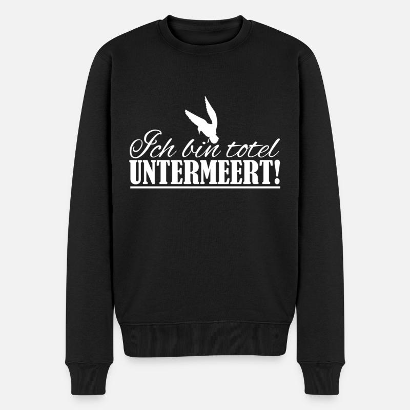 Ich Muss ans Meer Norddeutsch Ostsee Nordsee - Männer Premium Bio Pullover - Schwarz