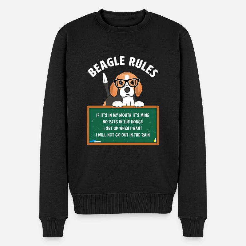 Règles amusantes pour Beagle propriétaire Cadeau Beagle - Pull Premium bio Homme - noir