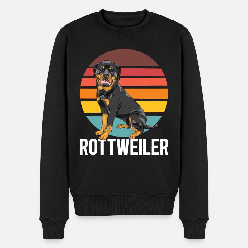 Rétro Rottweiler chien - Pull Premium bio Homme - noir