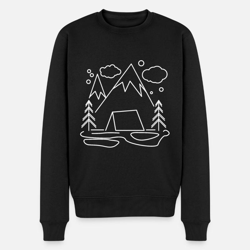 Berg Berge Wandern - Männer Premium Bio Pullover - Schwarz