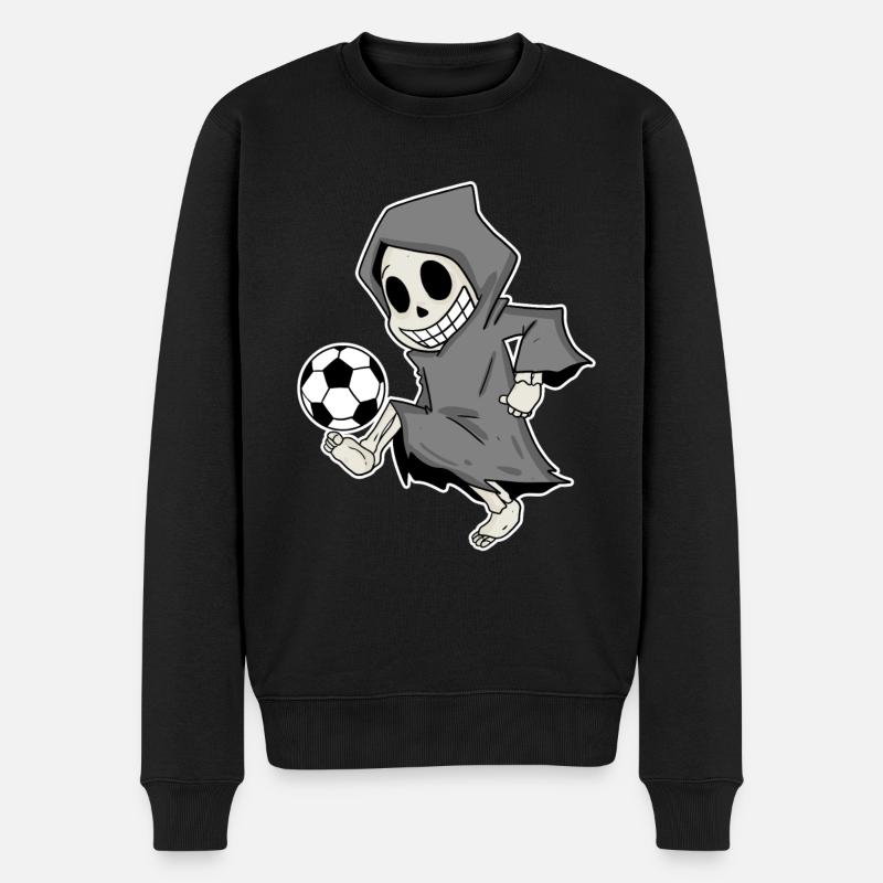 Grim Reaper avec le football - Pull Premium bio Homme - noir