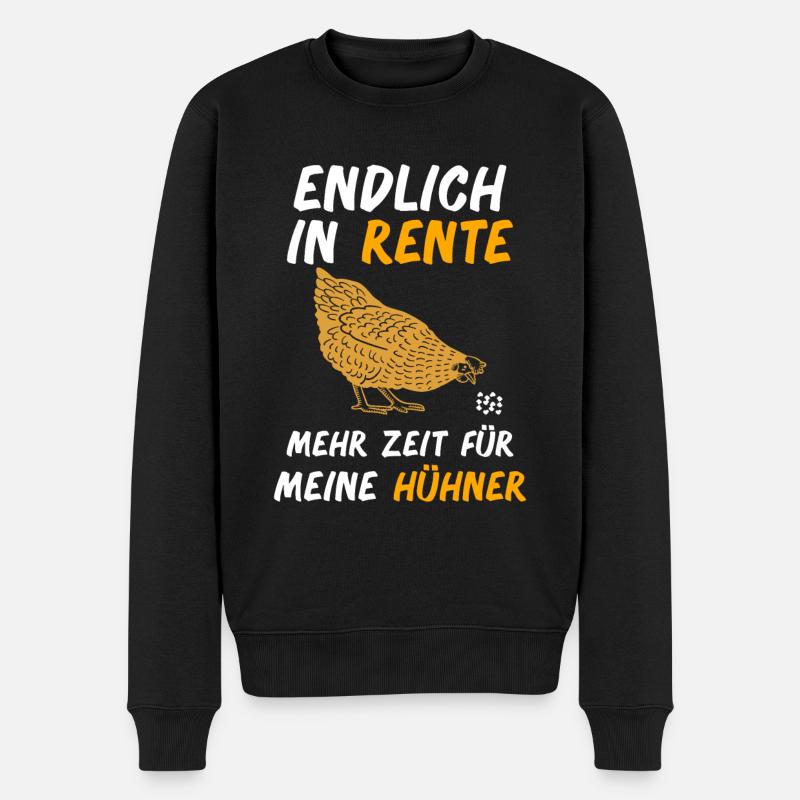 Rentner Hühner Ruhestand Huhn Rente - Männer Premium Bio Pullover - Schwarz