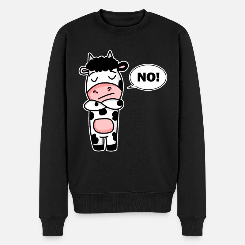 Kuh Nein - Männer Premium Bio Pullover - Schwarz