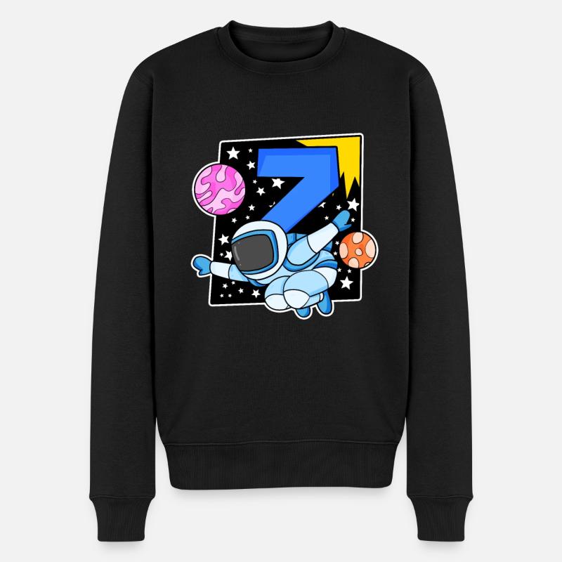 7 Geburtstag Junge - 7 Jahre alt - Ich bin 7 - Männer Premium Bio Pullover - Schwarz
