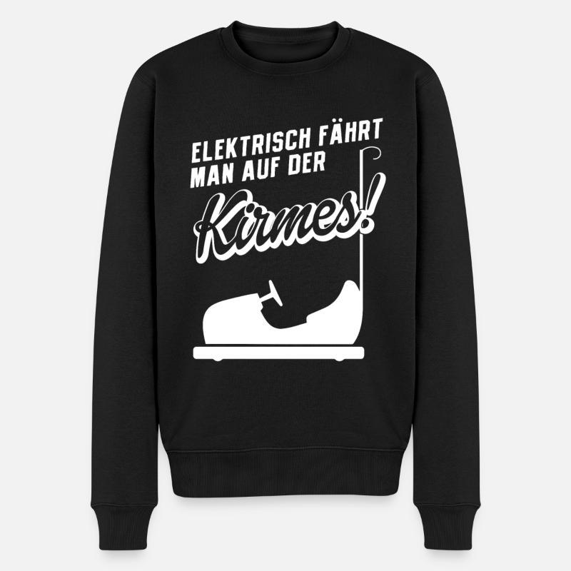 Elektrisch Fährt Man Auf Der Kirmes Elektro E-Aut - Männer Premium Bio Pullover - Schwarz