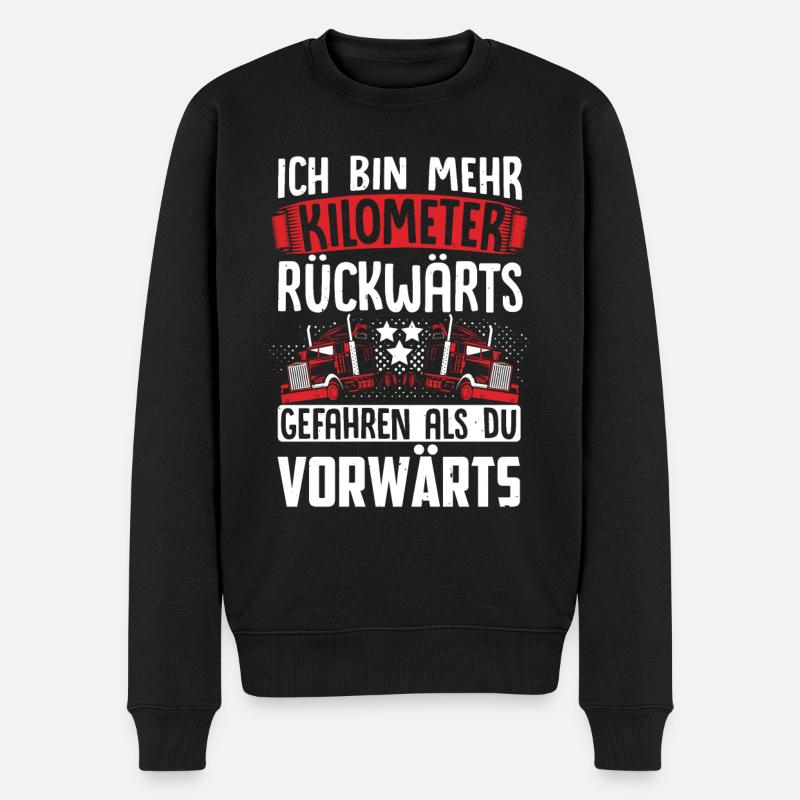 Lustiges LKW Fahrer Trucker Spruch Geschenk - Männer Premium Bio Pullover - Schwarz