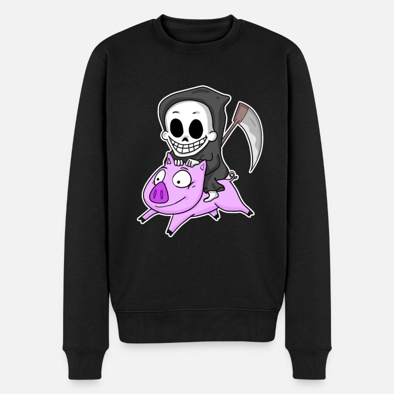 Faucheuse et Cochon - Pull Premium bio Homme - noir