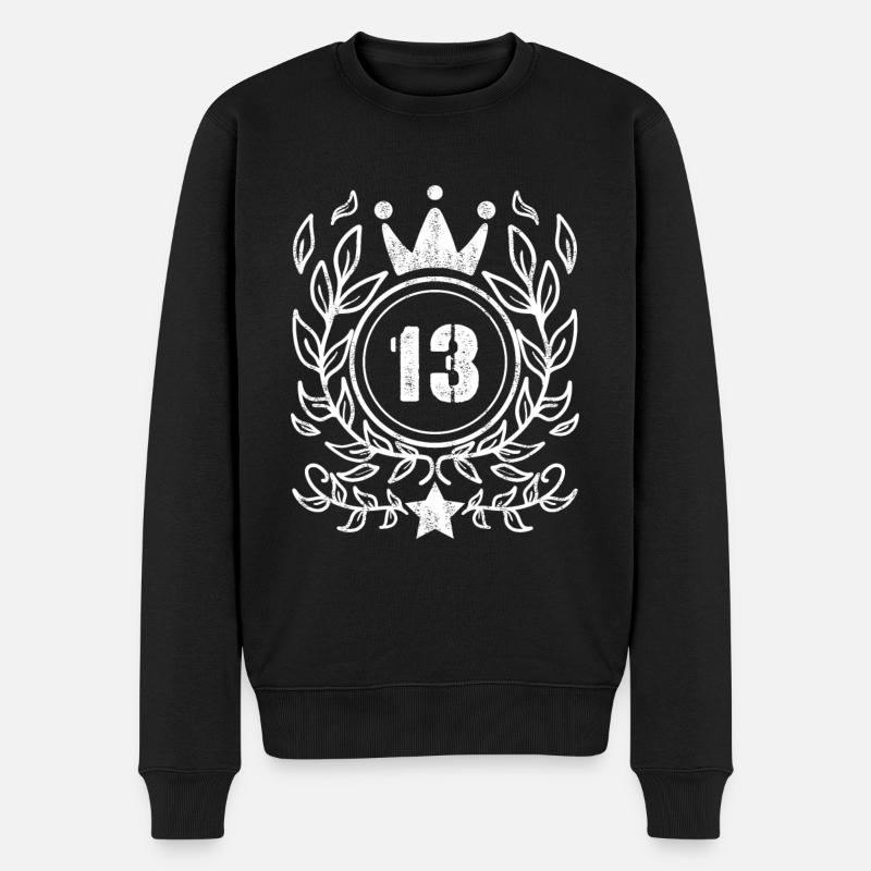 Couronne à 13 numéros - Pull Premium bio Homme - noir