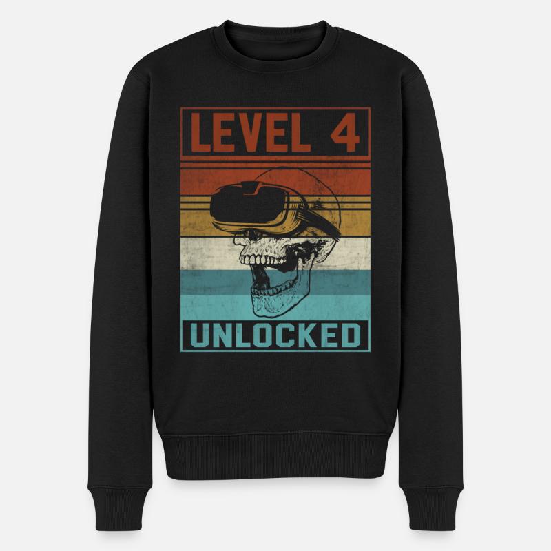 Garçon 4ème anniversaire Gamer - Pull Premium bio Homme - noir