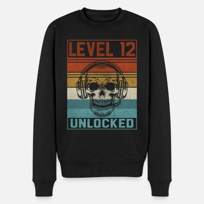 Gamer 12th Birthday - Männer Premium Bio Pullover - Schwarz