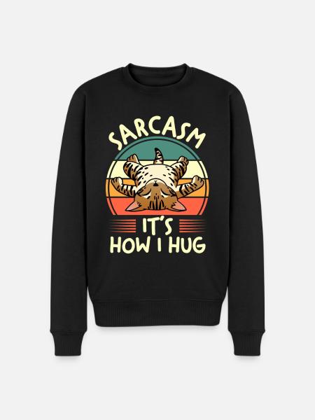 Funny Sarcastic Cat Lover | Retro - Men's Premium Organic Jumper - black