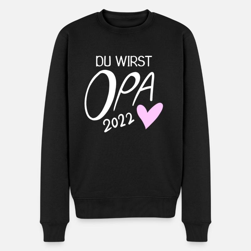 Oma 2022 - Werdende Oma 2022 - Männer Premium Bio Pullover - Schwarz