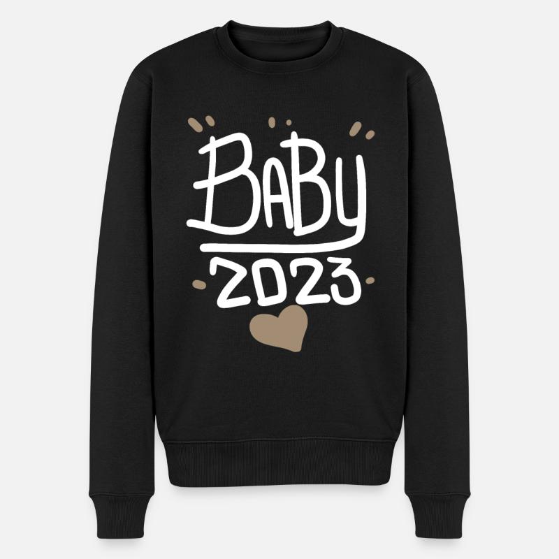 Grossesse Bébé enceinte 2023 - Pull Premium bio Homme - noir