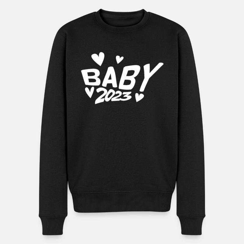 Grossesse Bébé enceinte 2023 - Pull Premium bio Homme - noir