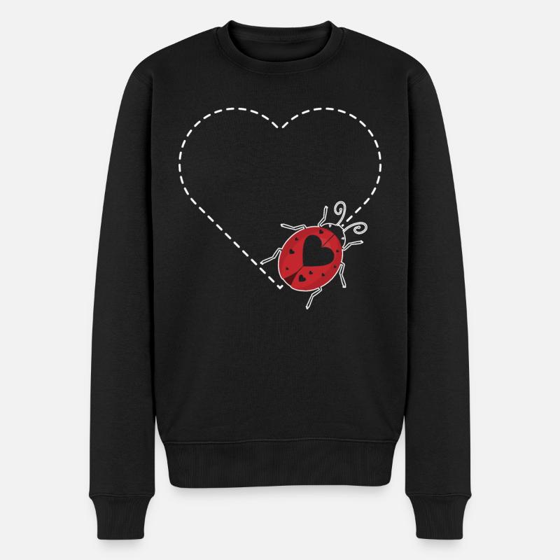 Coccinelle Cœur Insectes Entomologiste - Pull Premium bio Homme - noir