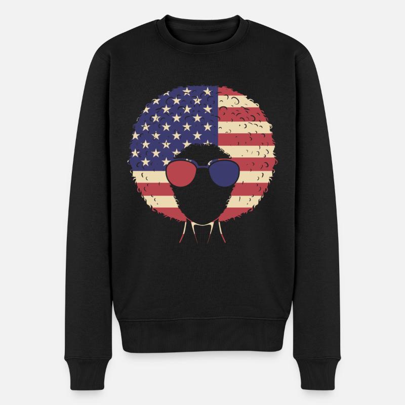 Femmes Drapeau afro-américain - Pull Premium bio Homme - noir