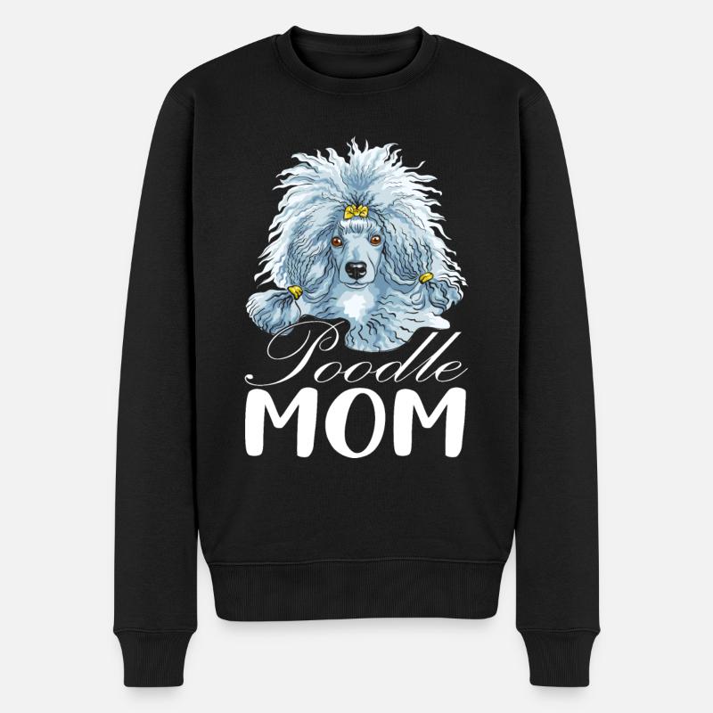 Pudel Mama Hund Liebe Pudel - Männer Premium Bio Pullover - Schwarz