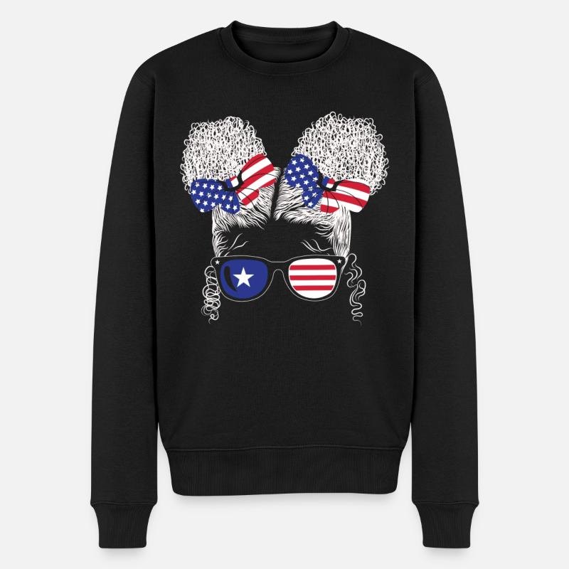 Patriotic Lady 4 juillet - Pull Premium bio Homme - noir