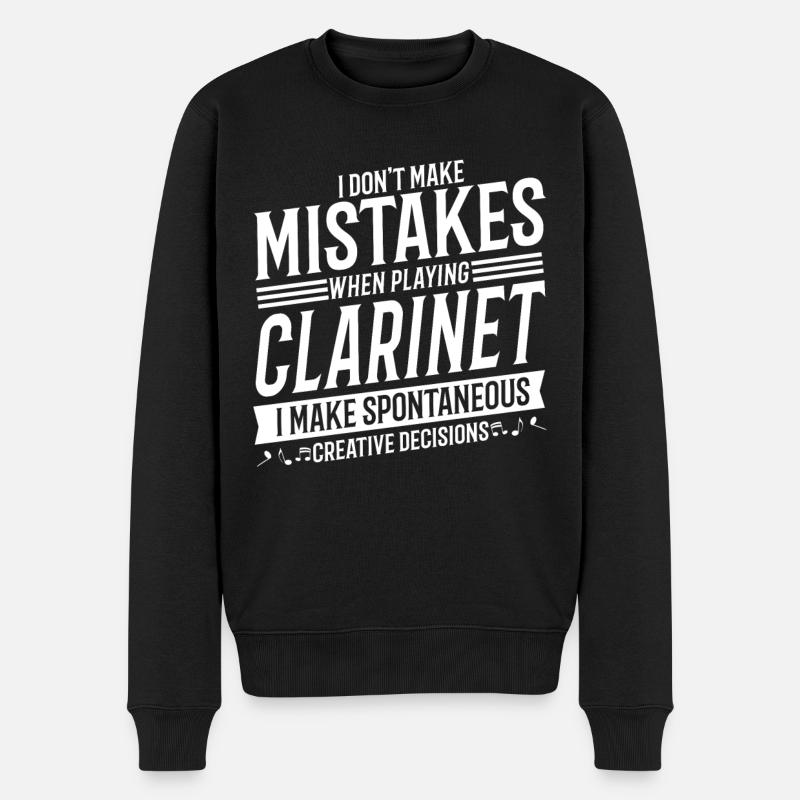 Clarinet Spieler Musikinstrument Musik Clarinet - Männer Premium Bio Pullover - Schwarz