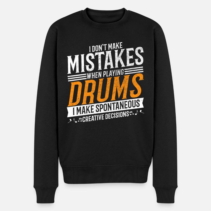 Drum Musikliebhaber Kreativer Schlagzeuger - Männer Premium Bio Pullover - Schwarz