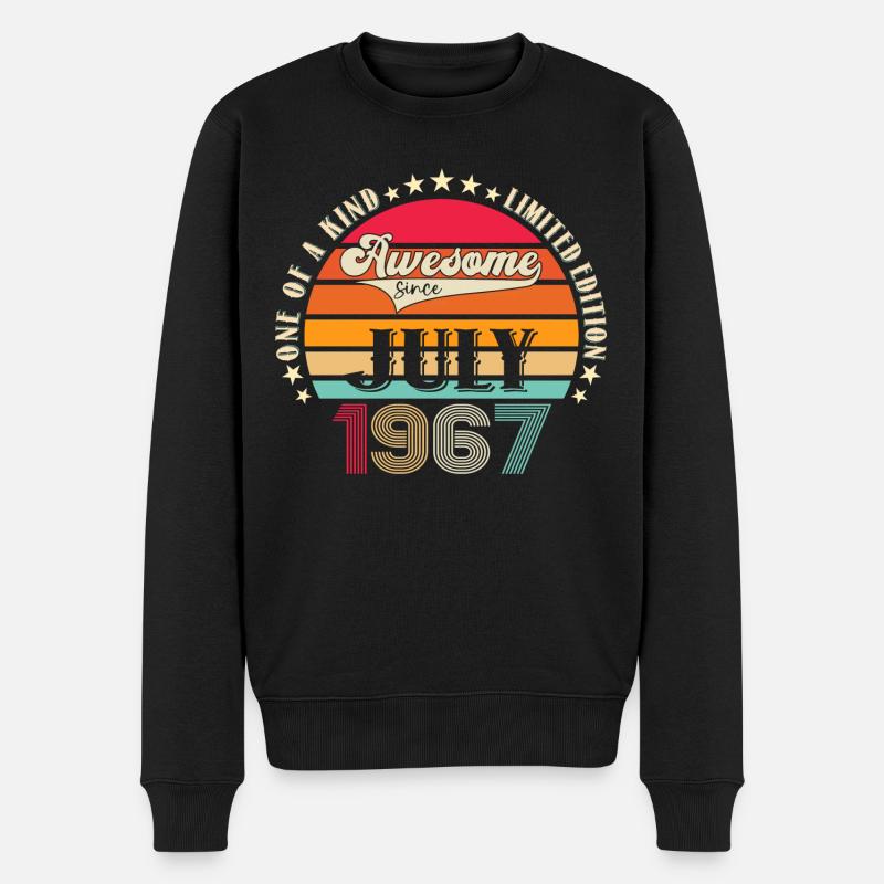 Awesome since Juli 1967 55. Geburtstag Herren Fun - Männer Premium Bio Pullover - Schwarz