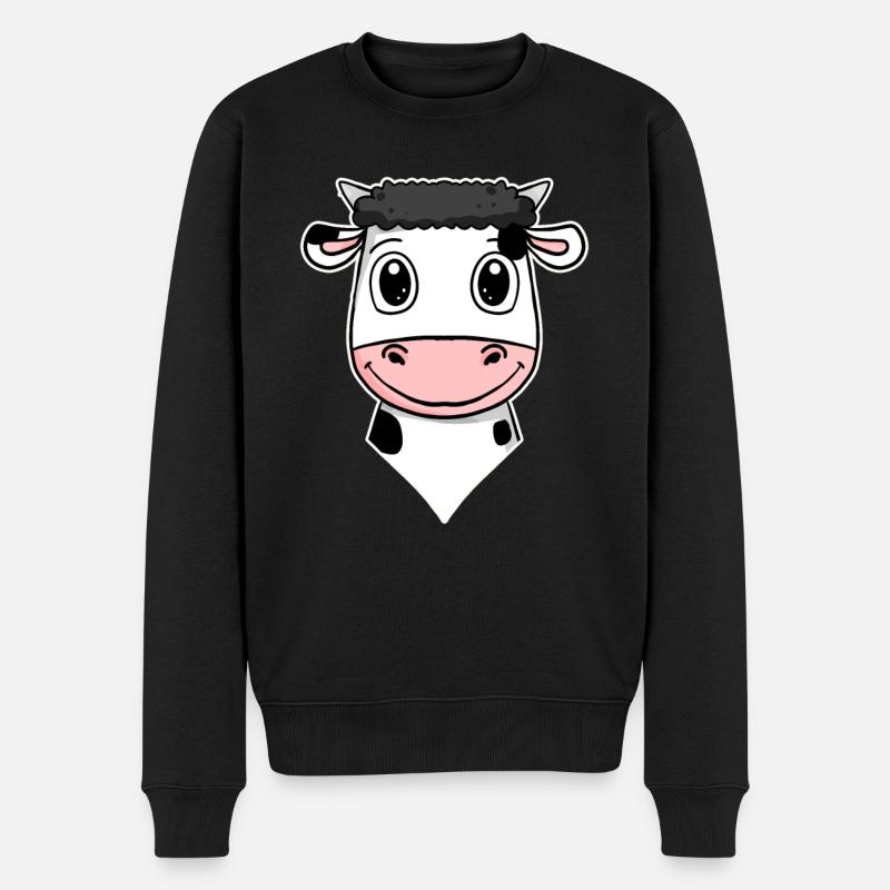 Kuh - Männer Premium Bio Pullover - Schwarz