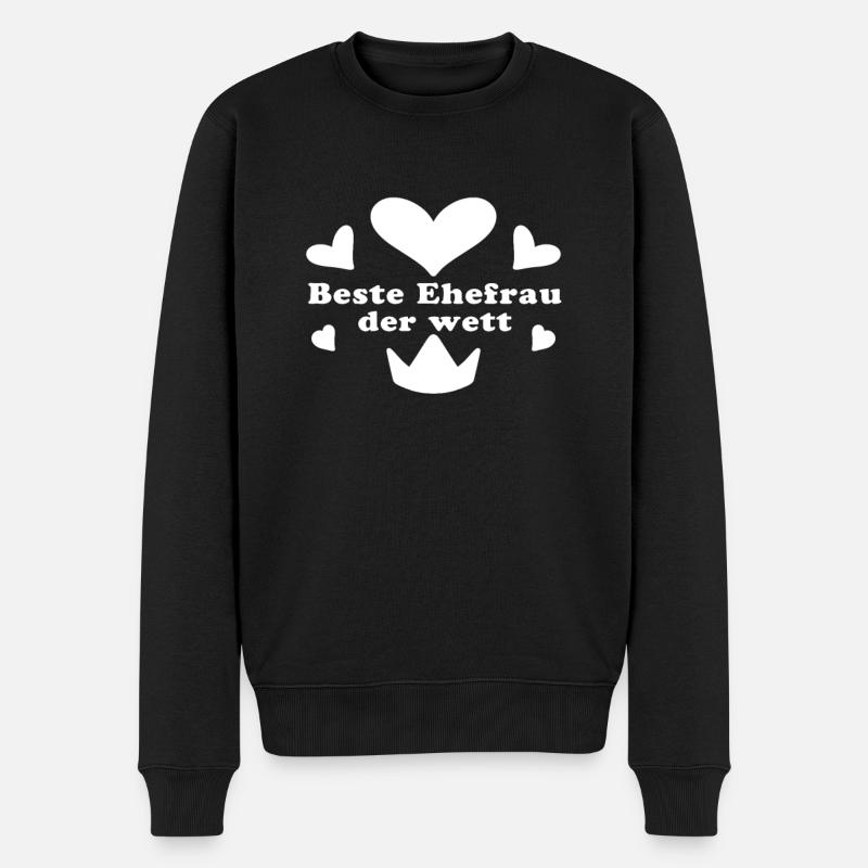 Beste Ehefrau - Männer Premium Bio Pullover - Schwarz