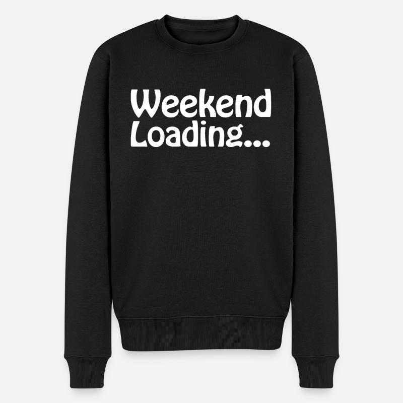 Weekend loading - Wochenende - Bald Wochenende - Männer Premium Bio Pullover - Schwarz