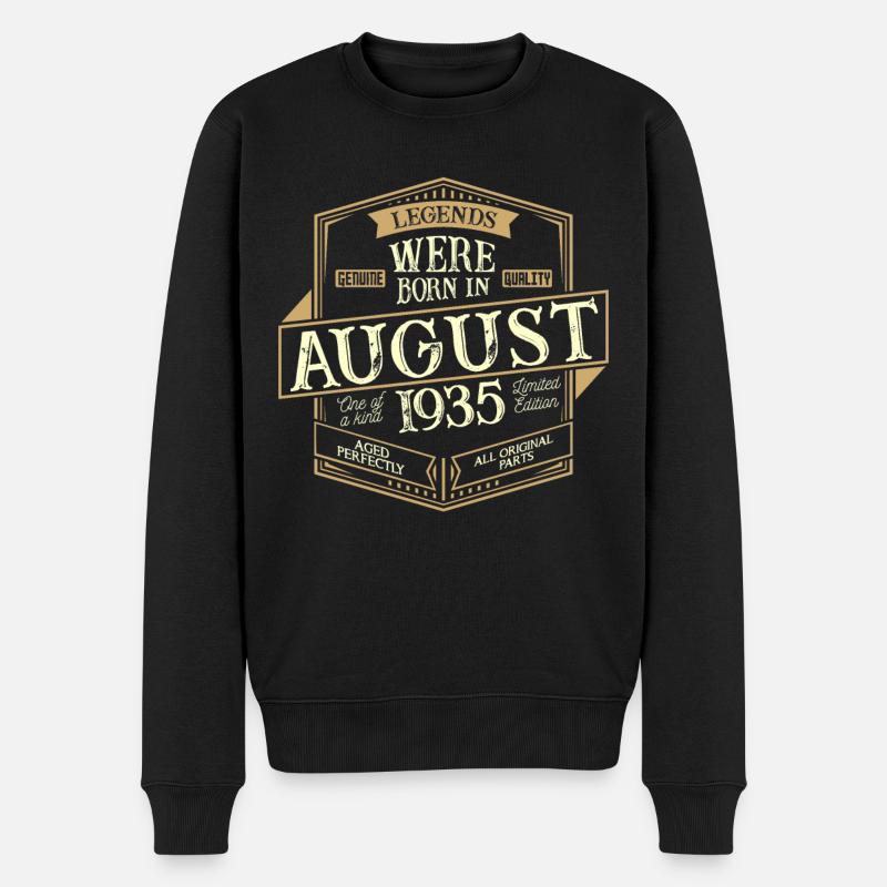 August 1935 Geburtstag Mann - Männer Premium Bio Pullover - Schwarz