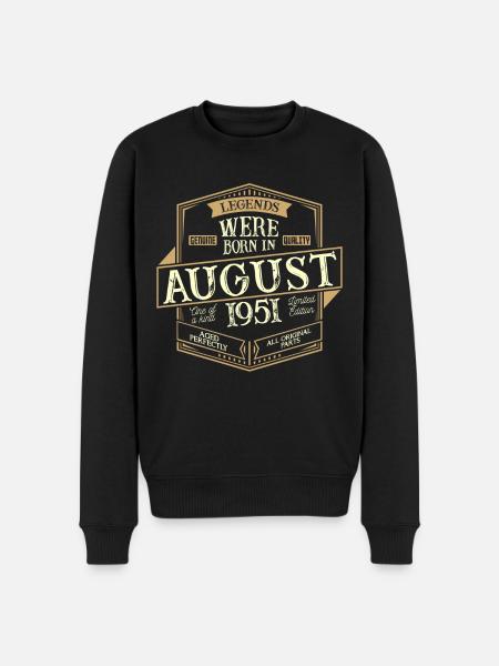 August 1951 birthday man - Men's Premium Organic Jumper - black