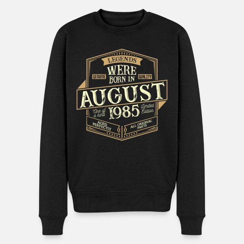 August 1985 Geburtstag Mann - Männer Premium Bio Pullover - Schwarz