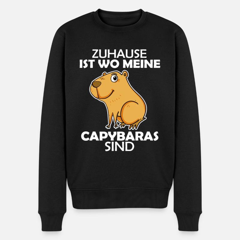 Capybara Wasserschwein - Männer Premium Bio Pullover - Schwarz