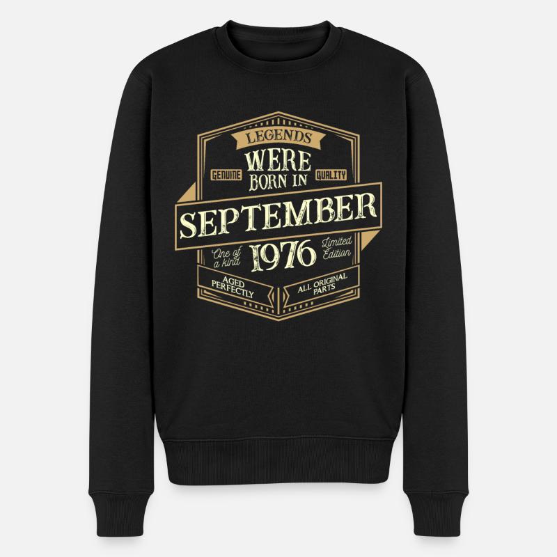 Homme d'anniversaire de septembre 1976 - Pull Premium bio Homme - noir