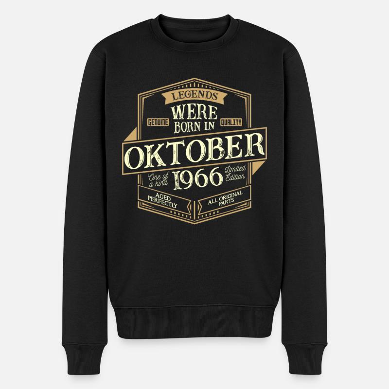Homme d'anniversaire d'octobre 1966 - Pull Premium bio Homme - noir