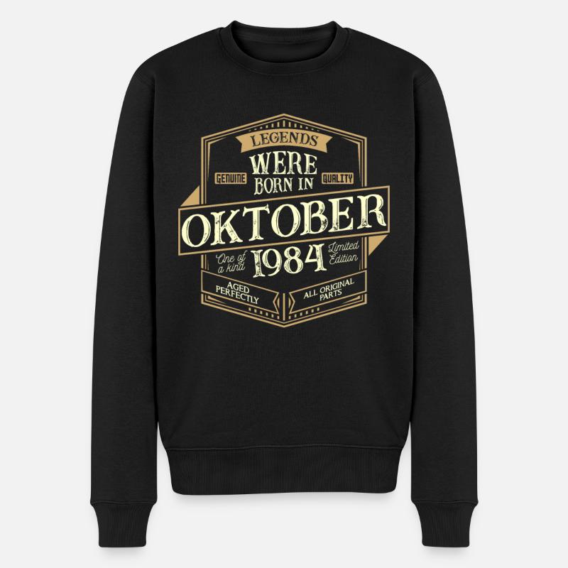 Oktober 1984 Geburtstag Mann - Männer Premium Bio Pullover - Schwarz
