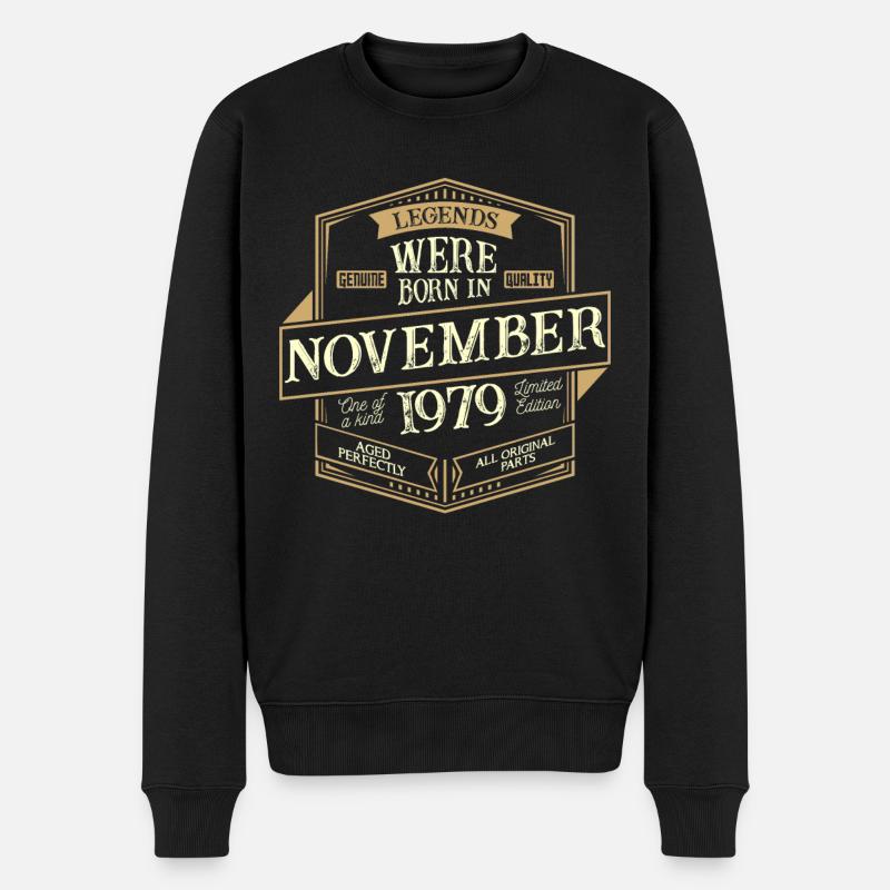 November 1979 Geburtstag Mann - Männer Premium Bio Pullover - Schwarz