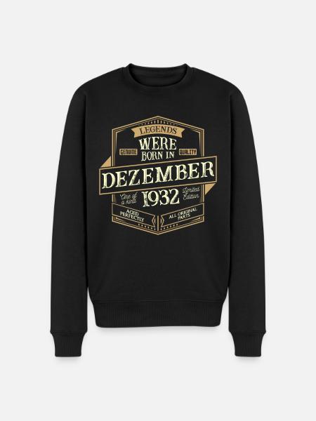 December 1932 Birthday Man - Men's Premium Organic Jumper - black