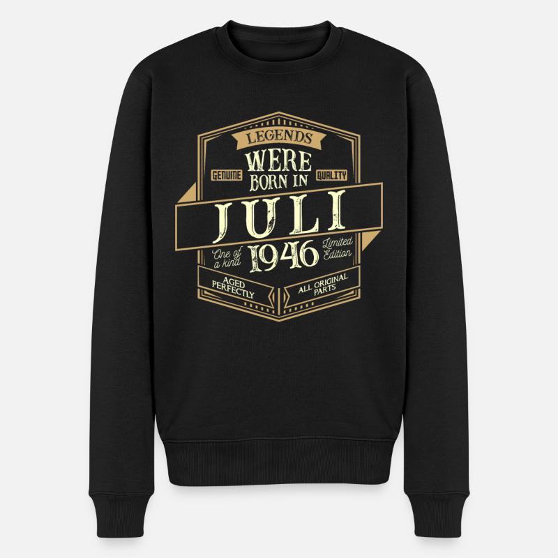 Juli 1946 Geburtstag Mann - Männer Premium Bio Pullover - Schwarz