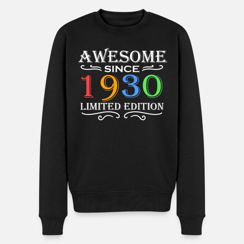 1930 - Né en 1930 - Pull Premium bio Homme - noir