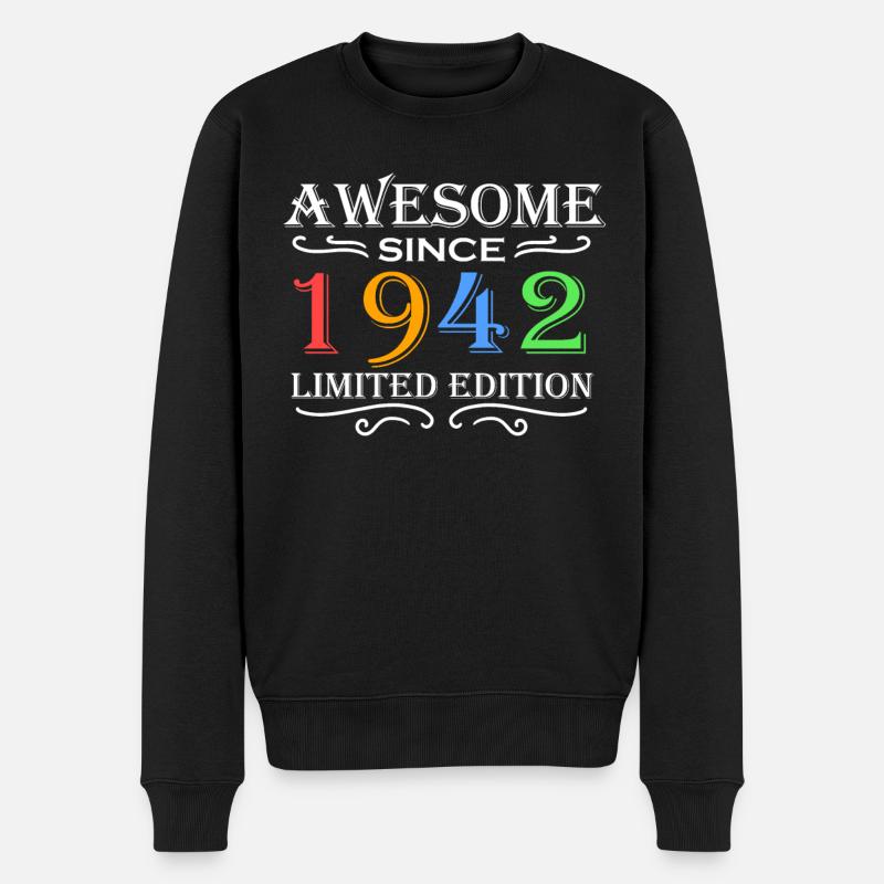 1942 - Männer Premium Bio Pullover - Schwarz