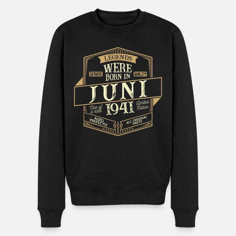 Juni 1941 Geburtstag Mann - Männer Premium Bio Pullover - Schwarz