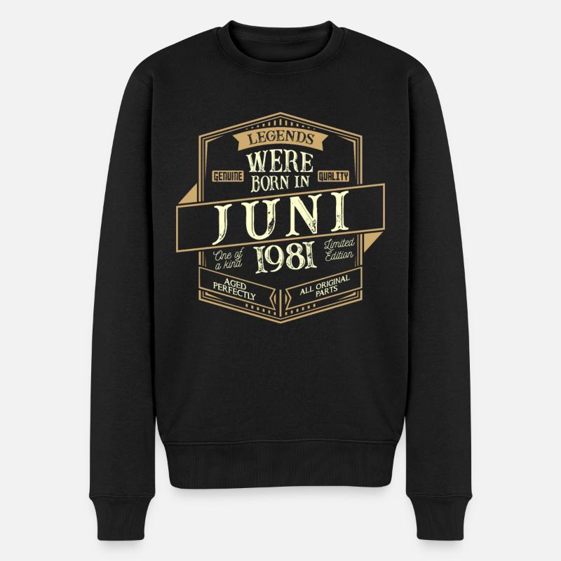 Juin 1981 Anniversaire Homme - Pull Premium bio Homme - noir