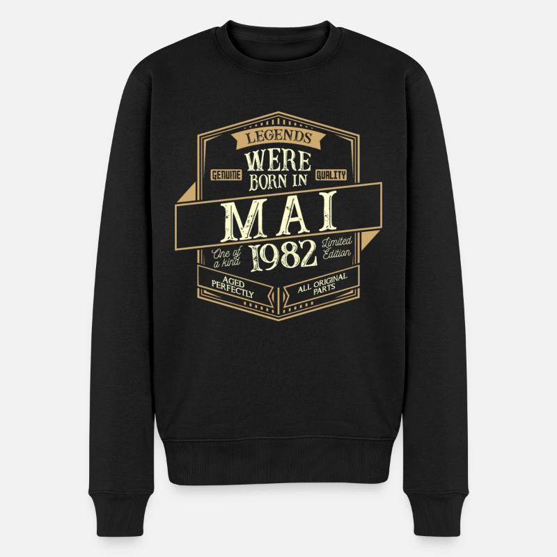 Mai 1982 Anniversaire Homme - Pull Premium bio Homme - noir
