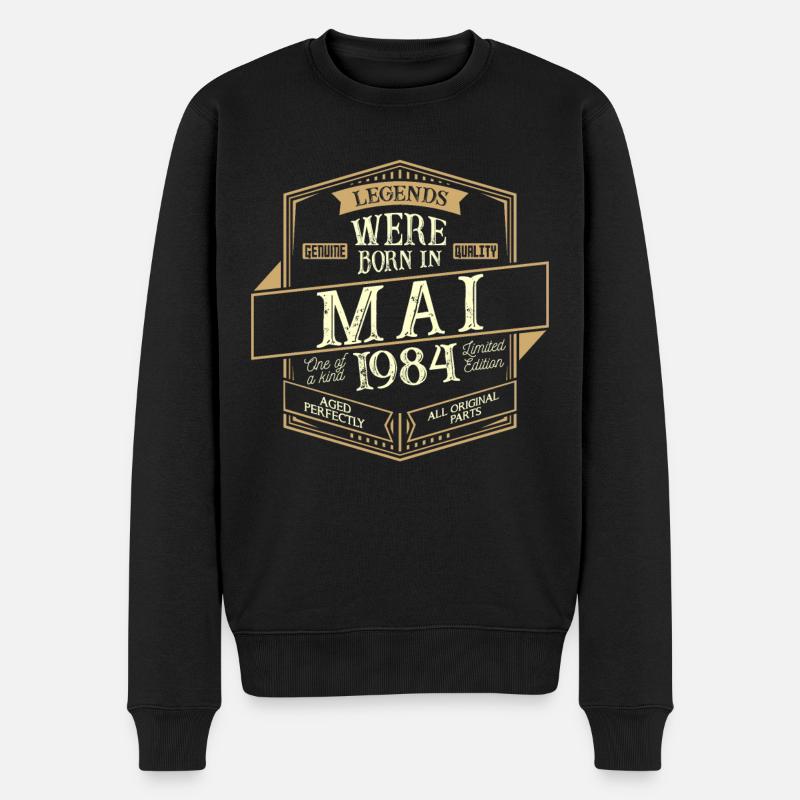 Mai 1984 Anniversaire Homme - Pull Premium bio Homme - noir