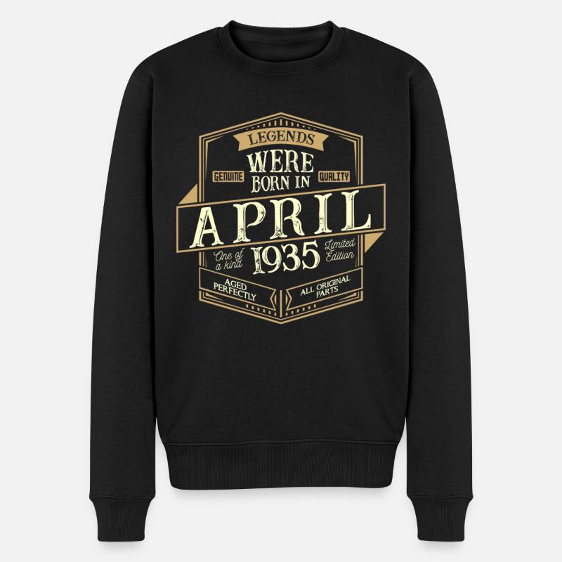 Avril 1935 Anniversaire Homme - Pull Premium bio Homme - noir